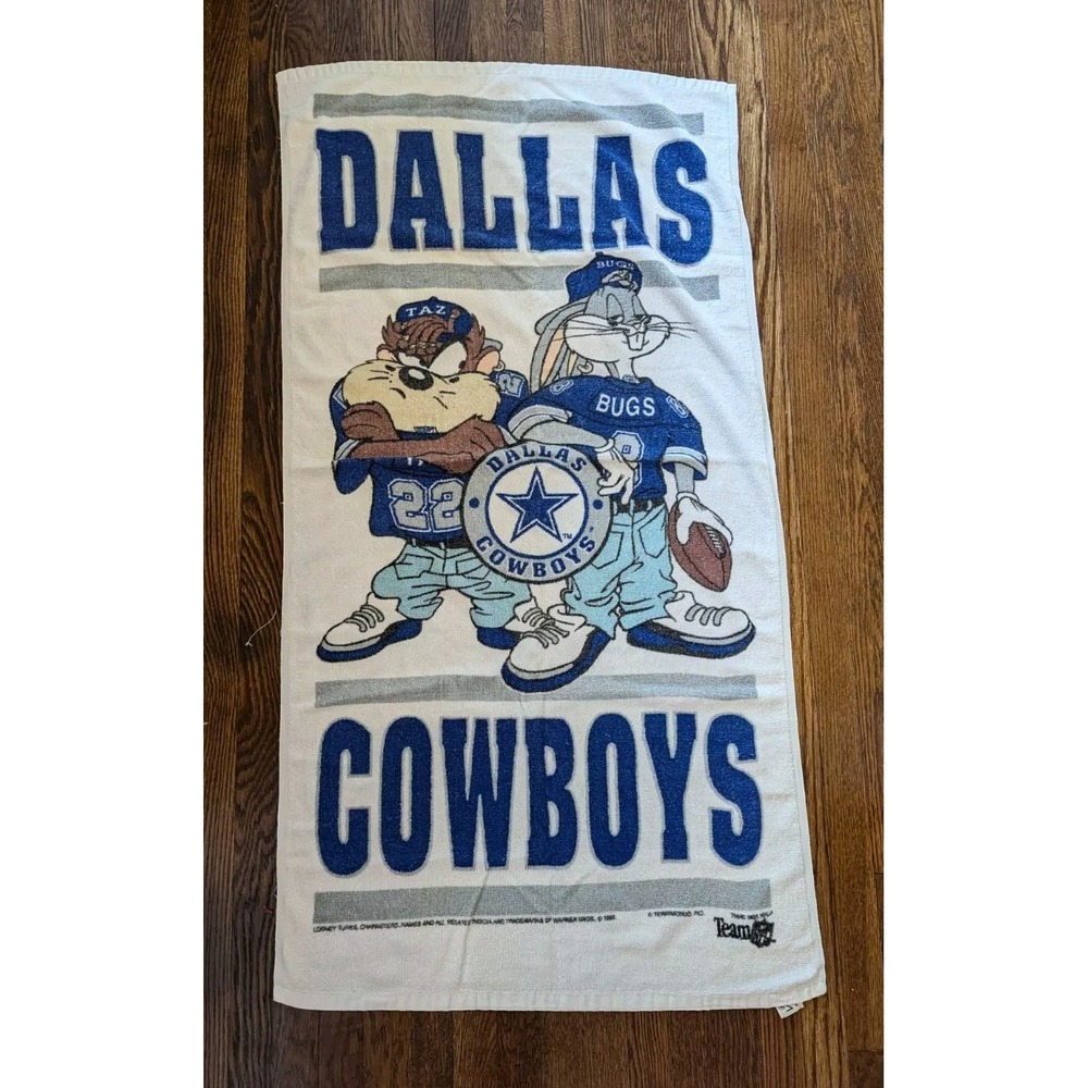 Vintage 90s NFL Dallas Cowboys Taz Tasmanian Devil Bugs Bunny Beach‎ Pool Towel